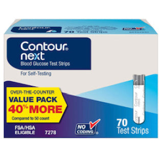 Tiras reactivas de glucosa en sangre Contour Next (70 unidades)
