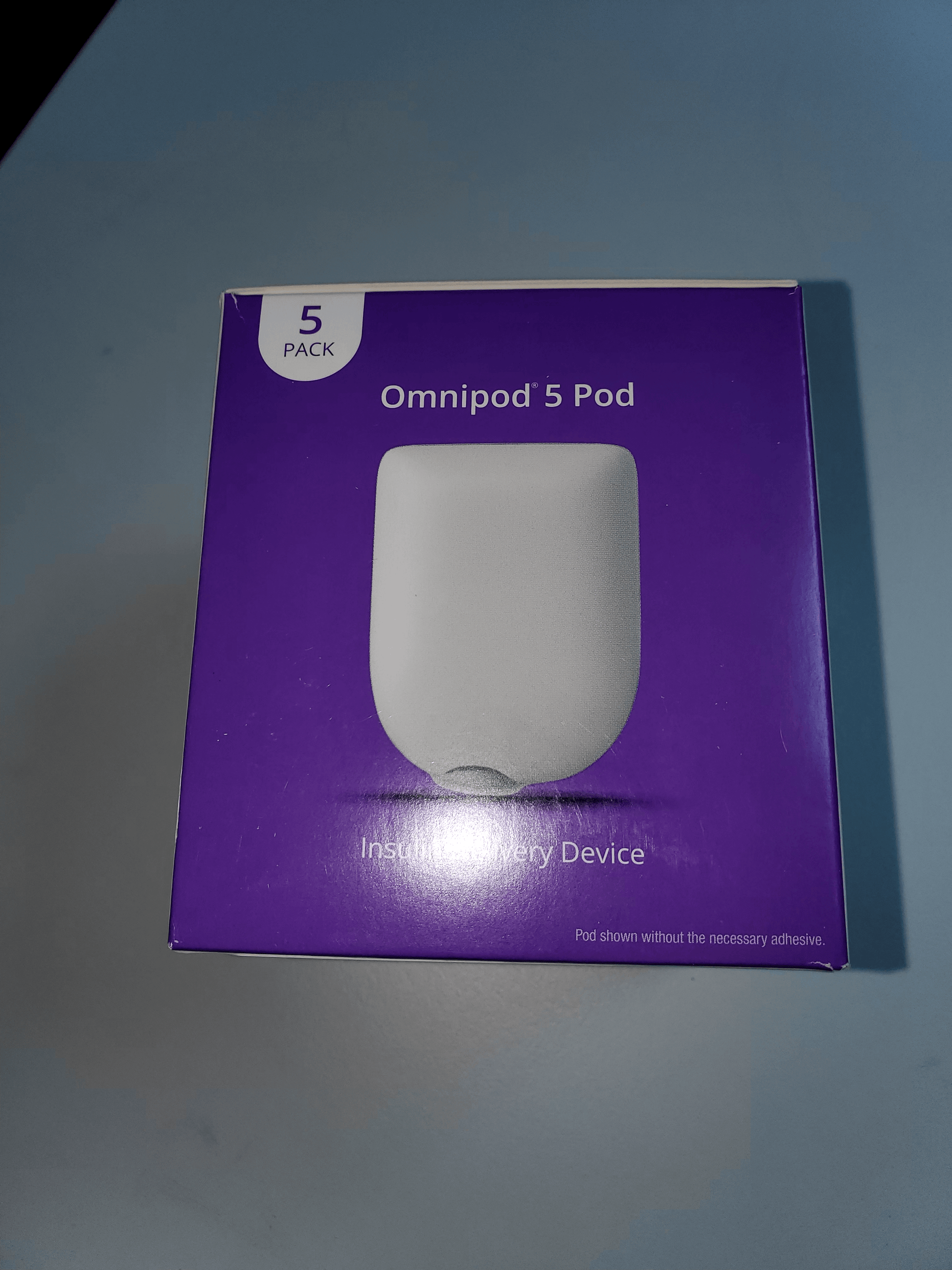 Omnipod 5 system pods box of 5 for insulin delivery, compatible with Dexcom G6 and G7.