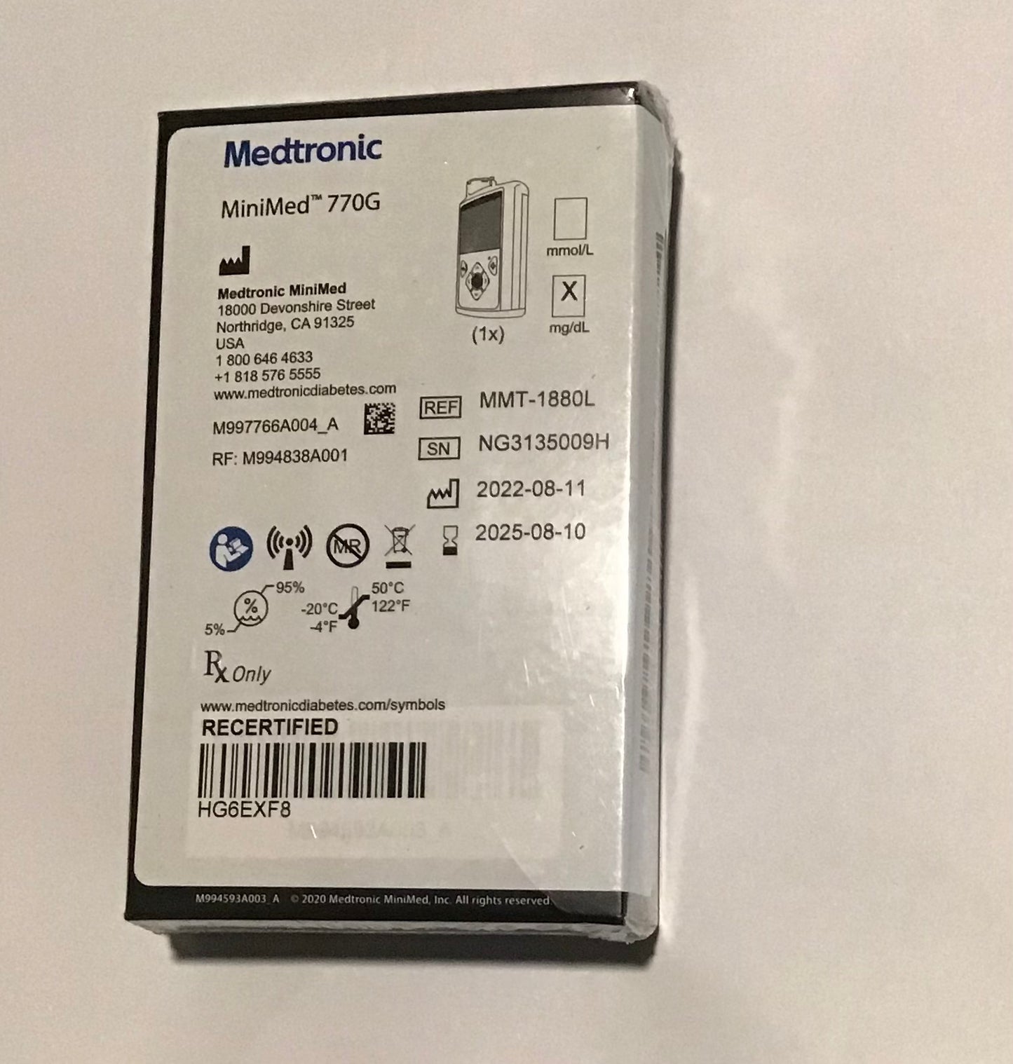 Medtronic pump 770G recertified ON SALE (read the description)
